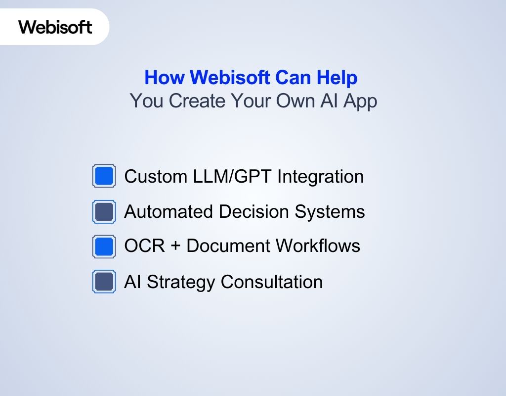 How Webisoft Can Help You Create Your Own AI App
