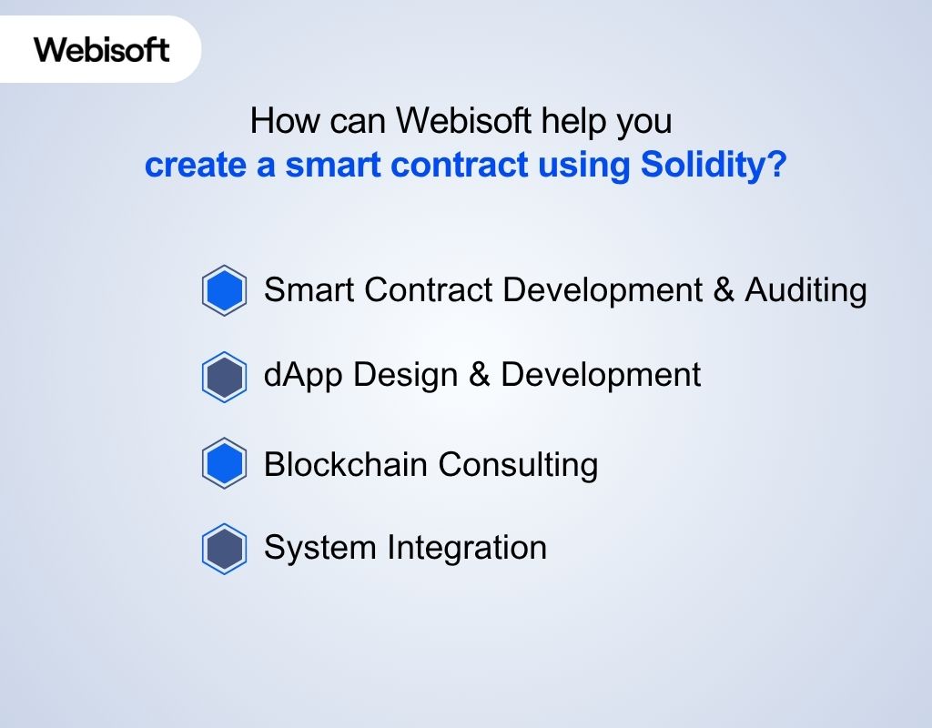 How can Webisoft help you create a smart contract using Solidity