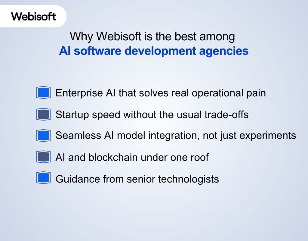 Why Webisoft is the best among AI software development agencies