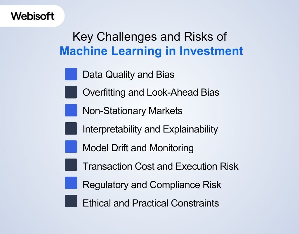 Key Challenges and Risks of Machine Learning in Investment