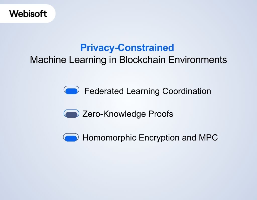 Privacy-Constrained Machine Learning in Blockchain Environments